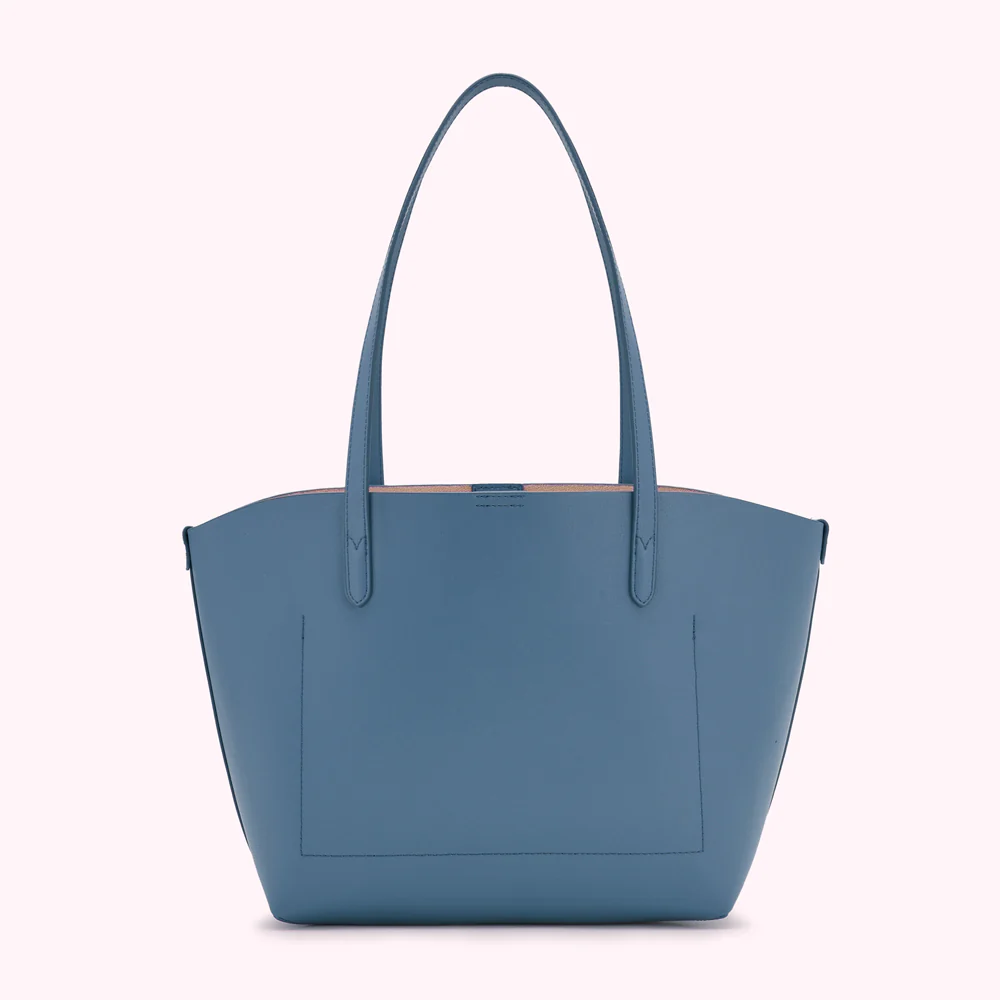 AIRFORCE BLUE LEATHER SMALL IVY TOTE BAG - Image 2