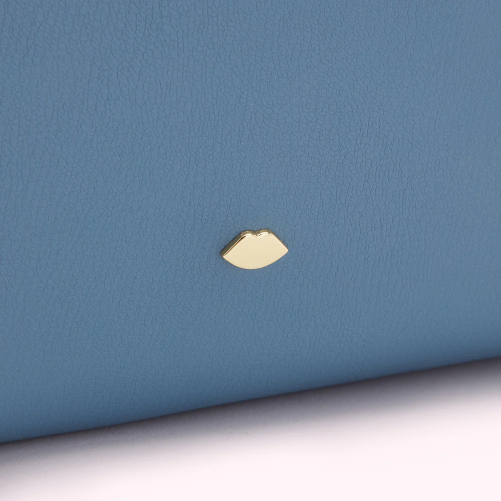 AIRFORCE BLUE LEATHER SMALL IVY TOTE BAG - Image 6