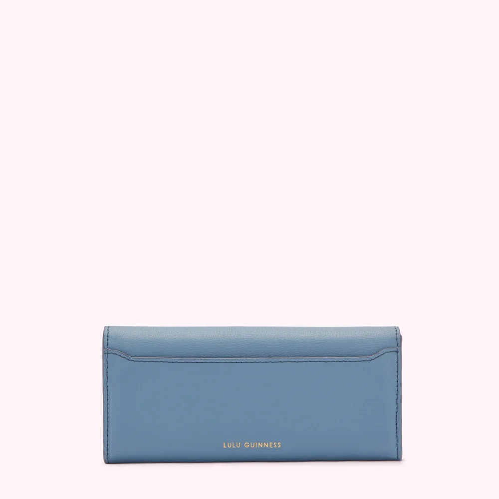 AIRFORCE BLUE LEATHER SOLID LIP CORA WALLET - Image 2