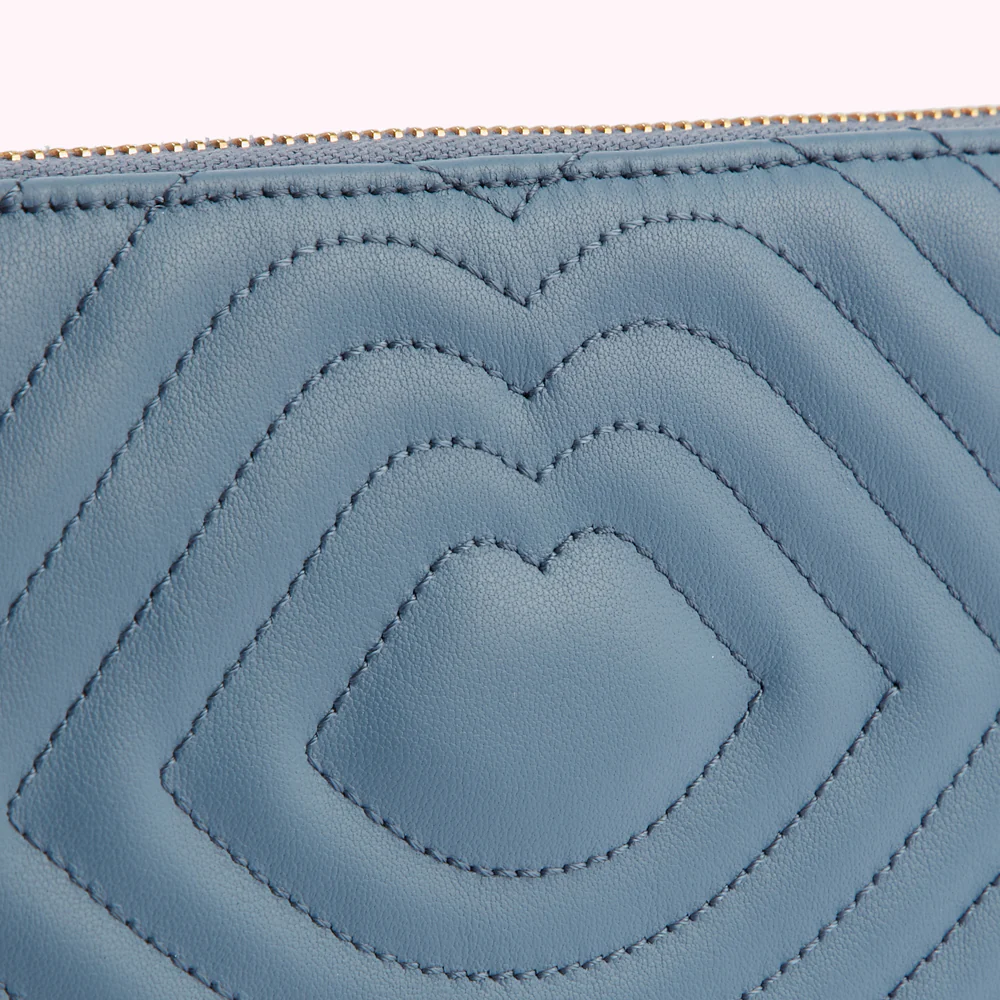 AIRFORCE BLUE LIP RIPPLE LEATHER TANSY WALLET - Image 4