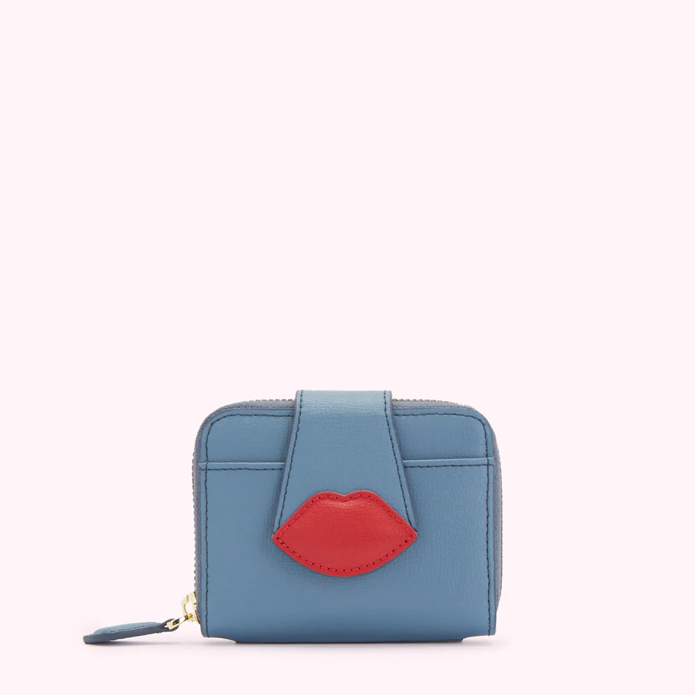 AIRFORCE BLUE PADDED LIP LEATHER AIDA WALLET
