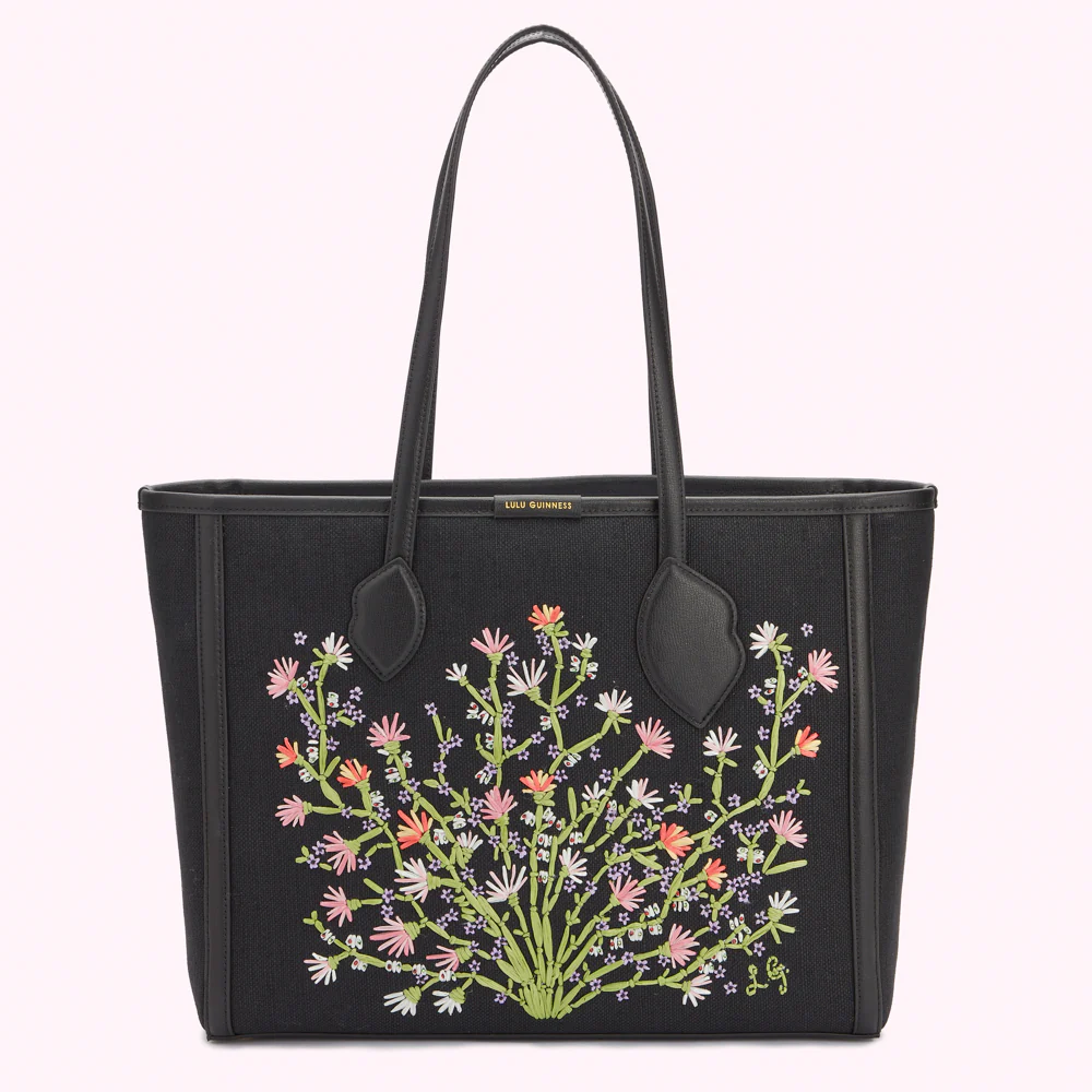 BLACK WILDFLOWER SIENNA TOTE BAG