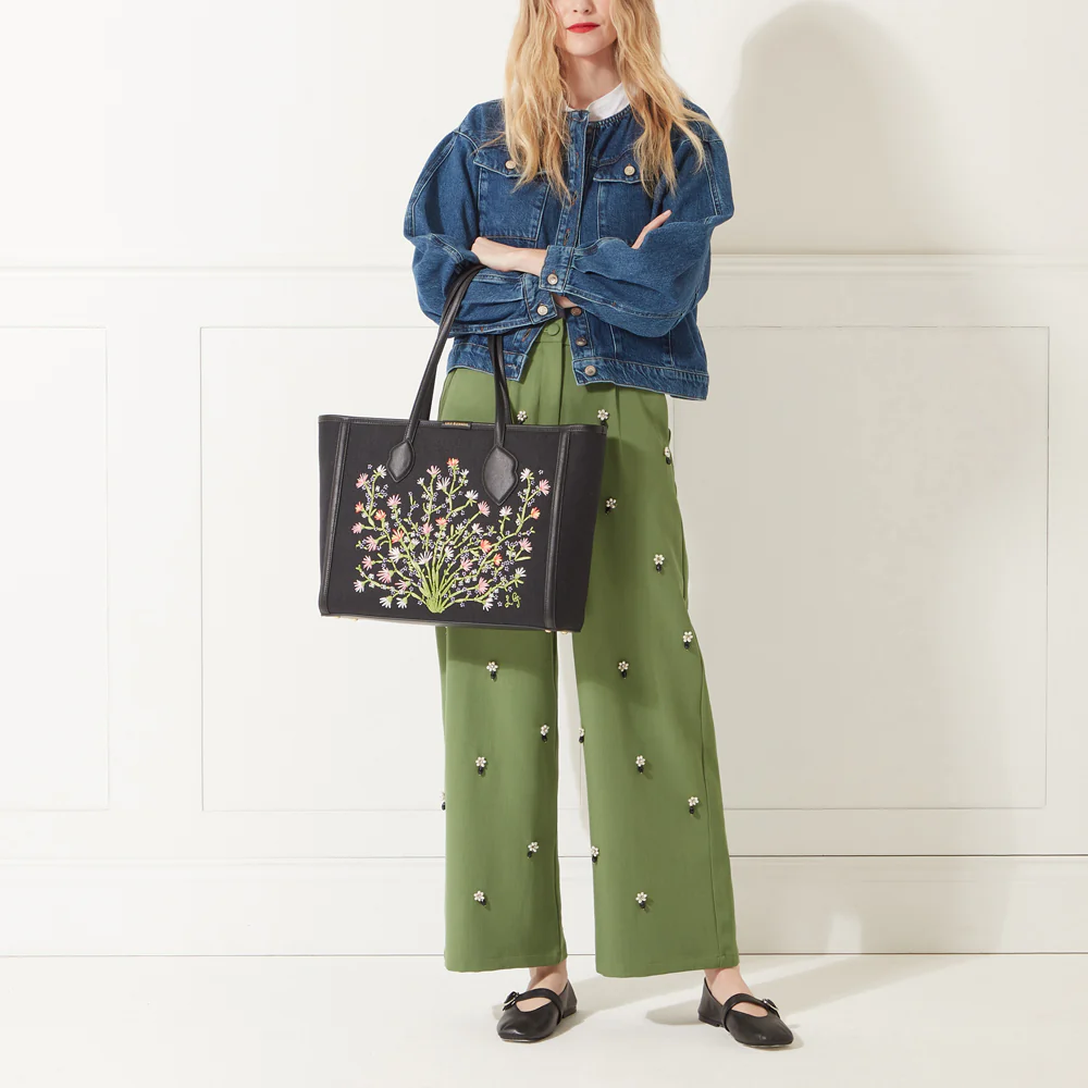 BLACK WILDFLOWER SIENNA TOTE BAG - Image 7