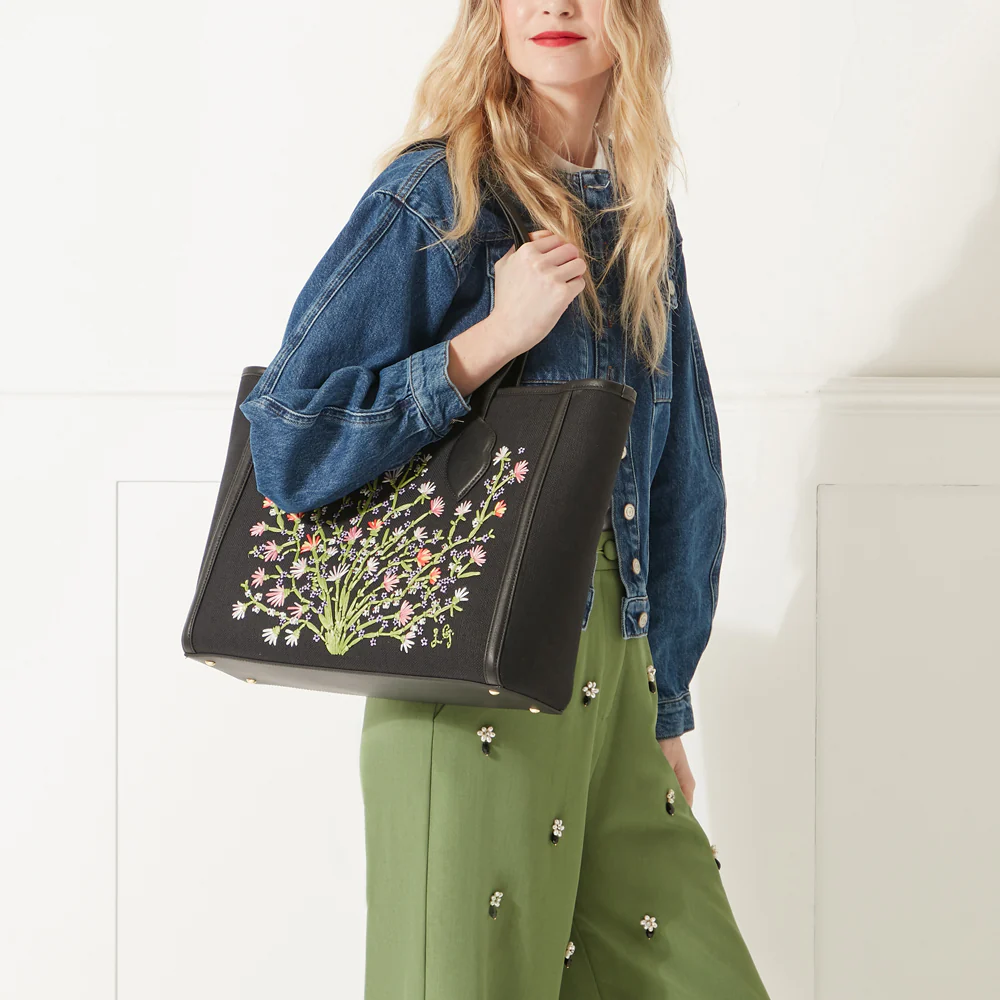 BLACK WILDFLOWER SIENNA TOTE BAG - Image 9