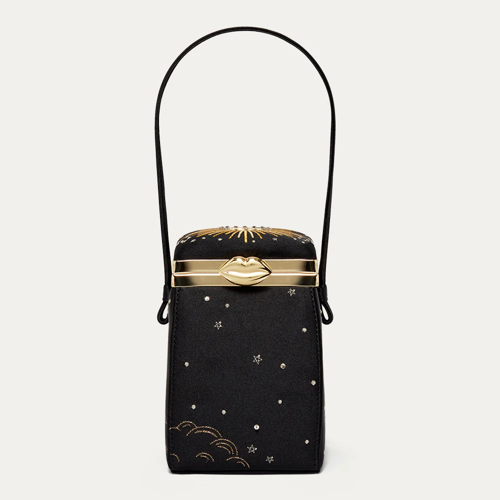 BLACK SATIN COSMIC HALLEY HANDBAG - Image 2