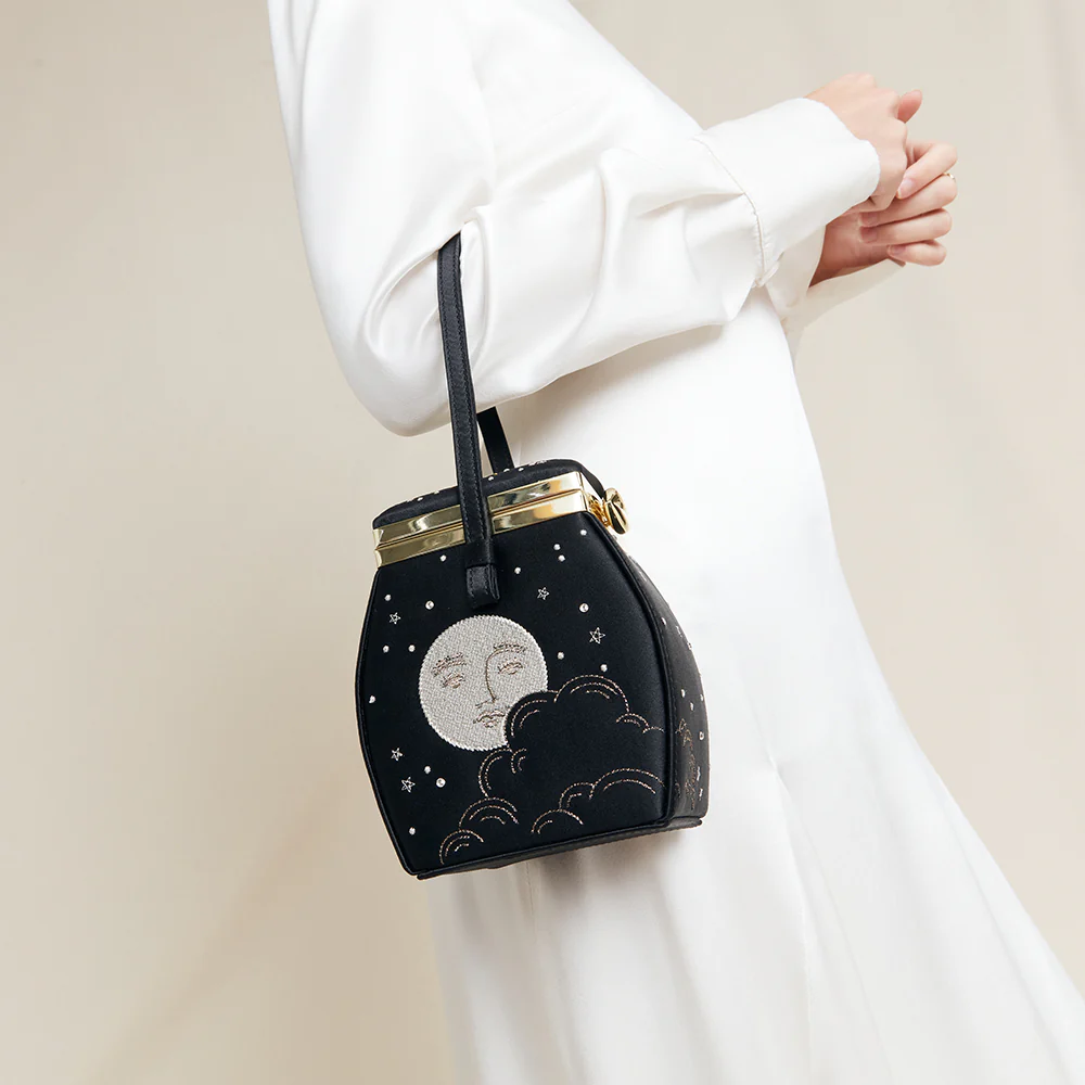 BLACK SATIN COSMIC HALLEY HANDBAG - Image 8