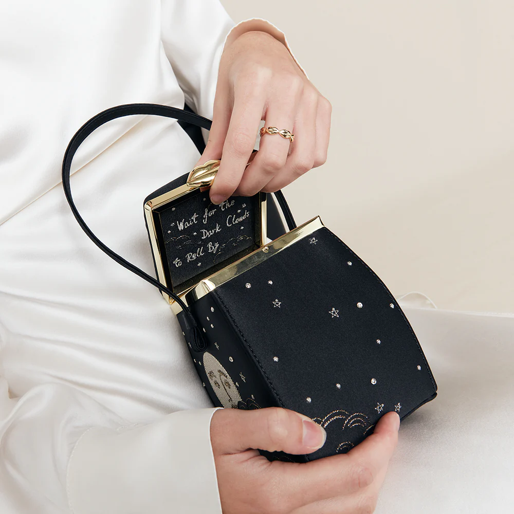 BLACK SATIN COSMIC HALLEY HANDBAG - Image 9