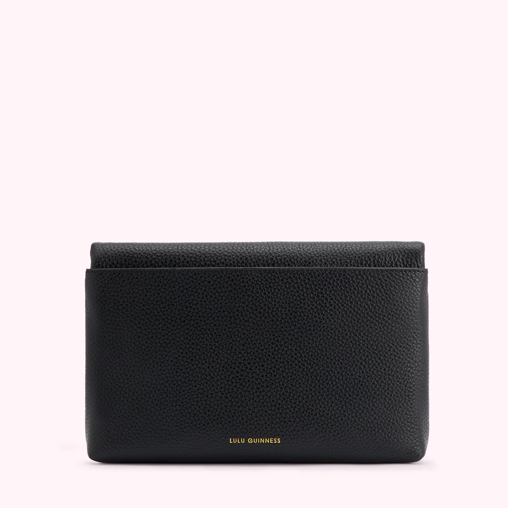 BLACK LEATHER ISSY CLUTCH BAG - Image 2