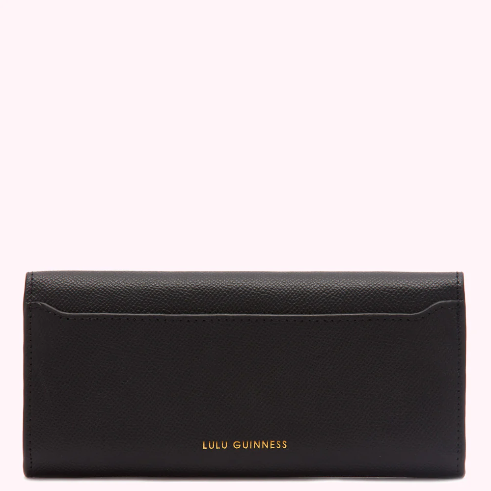 BLACK ENAMEL LIP CORA WALLET - Image 4