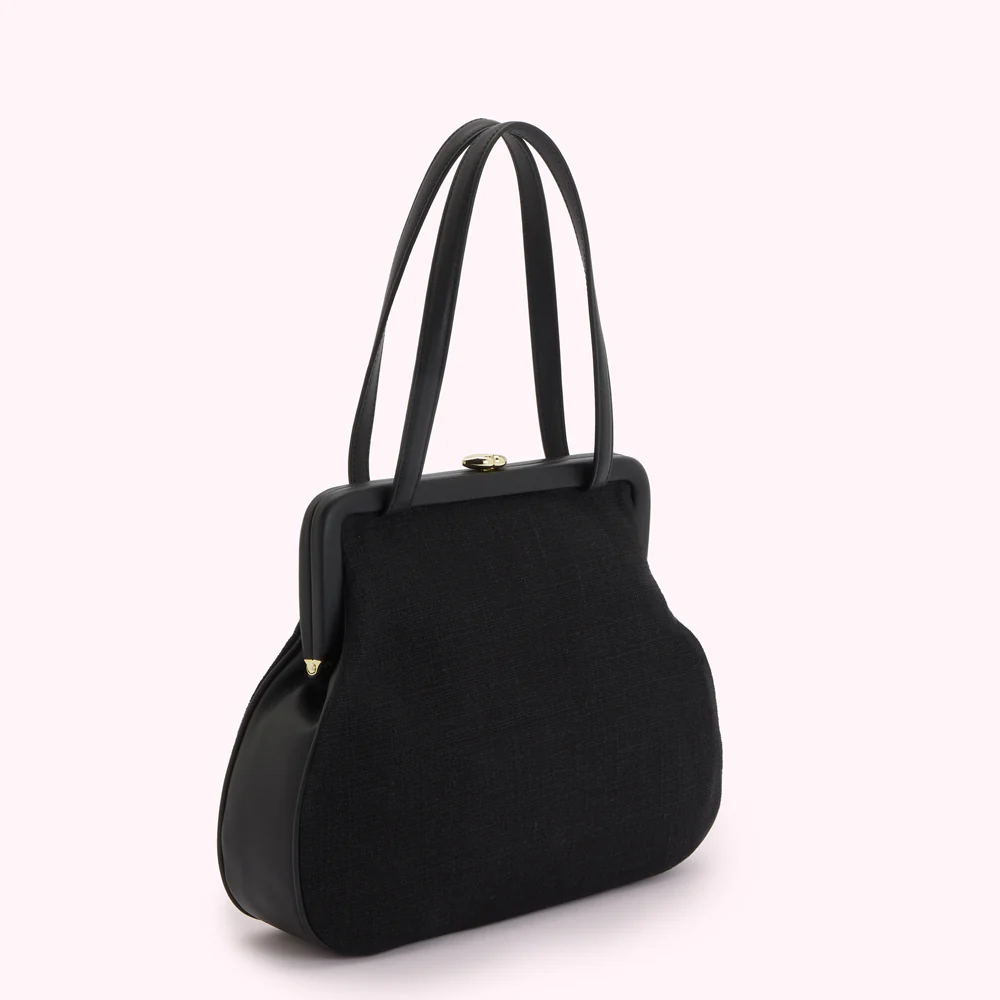 BLACK FLORAL BLOOMS EVIE HANDBAG - Image 2