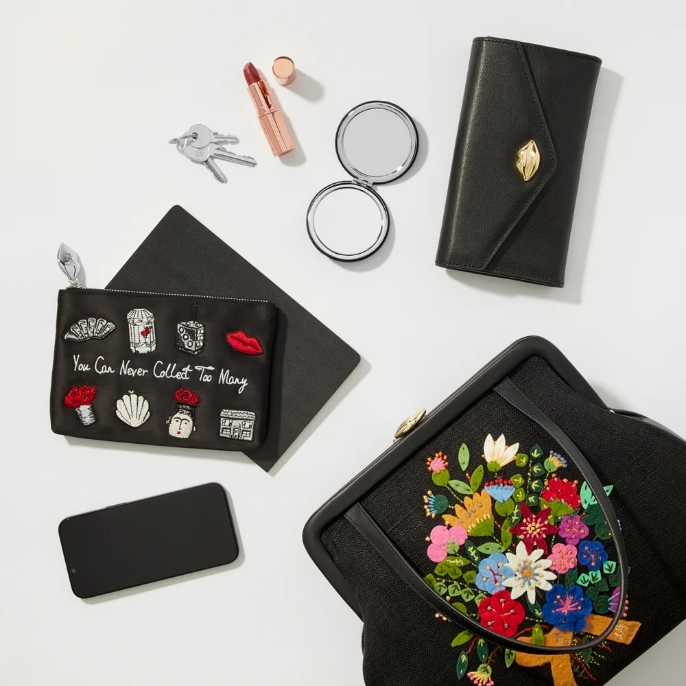BLACK FLORAL BLOOMS EVIE HANDBAG - Image 6