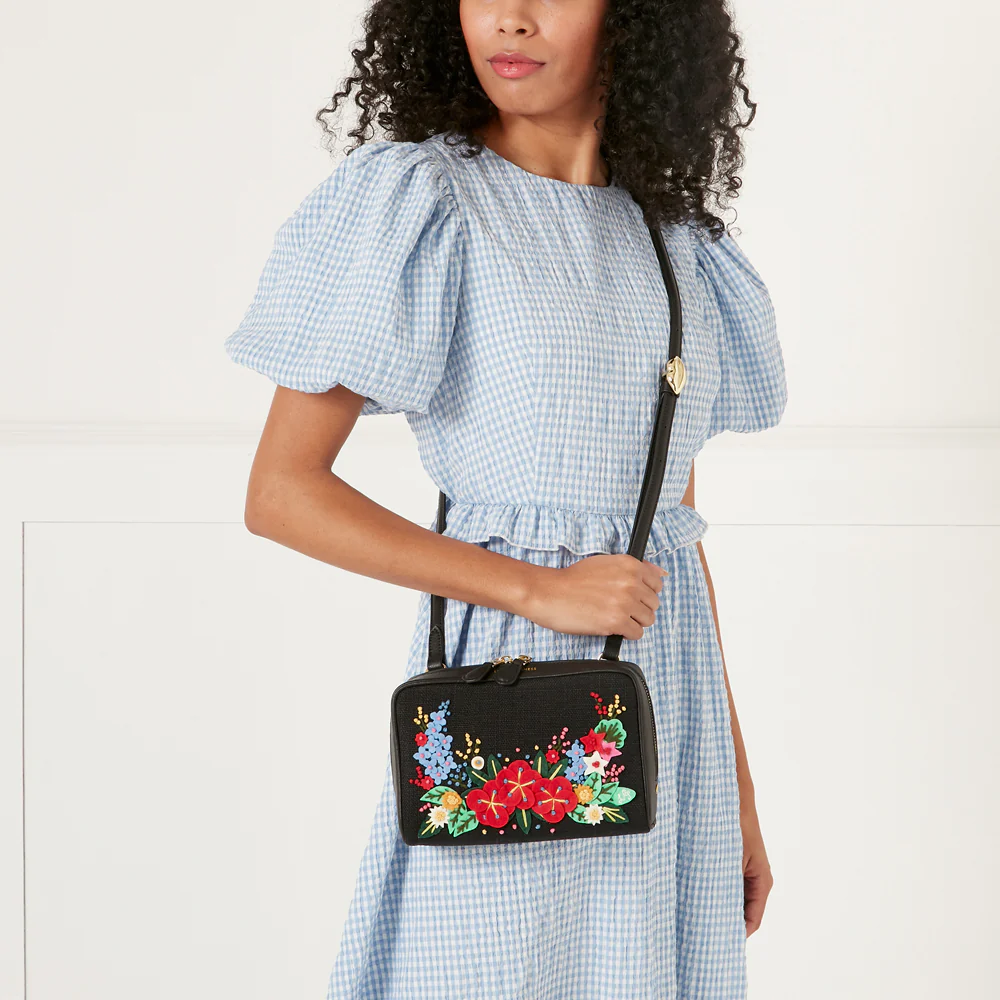 BLACK FLORAL BLOOMS LEXI CROSSBODY BAG - Image 8