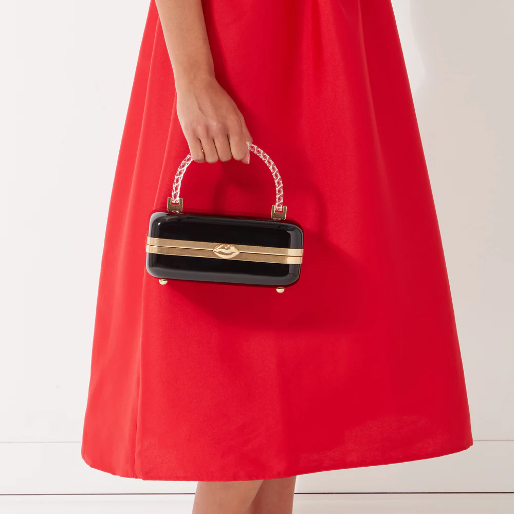 BLACK FONTAINE CLUTCH BAG - Image 6