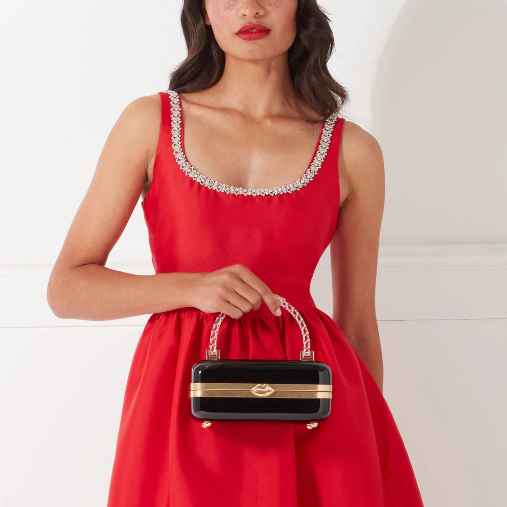 BLACK FONTAINE CLUTCH BAG - Image 7