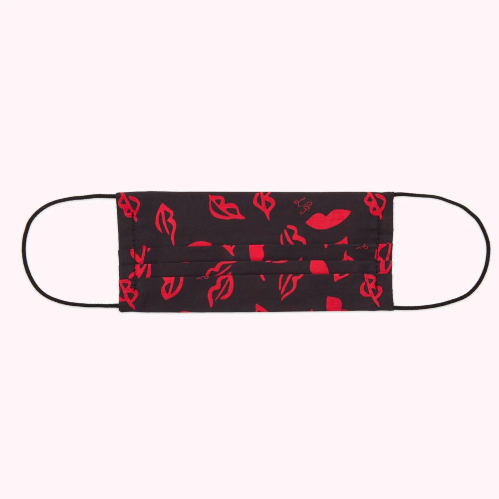 BLACK HANDPAINTED LIPS FACE MASK WITH 7 FILTERS - Image 2