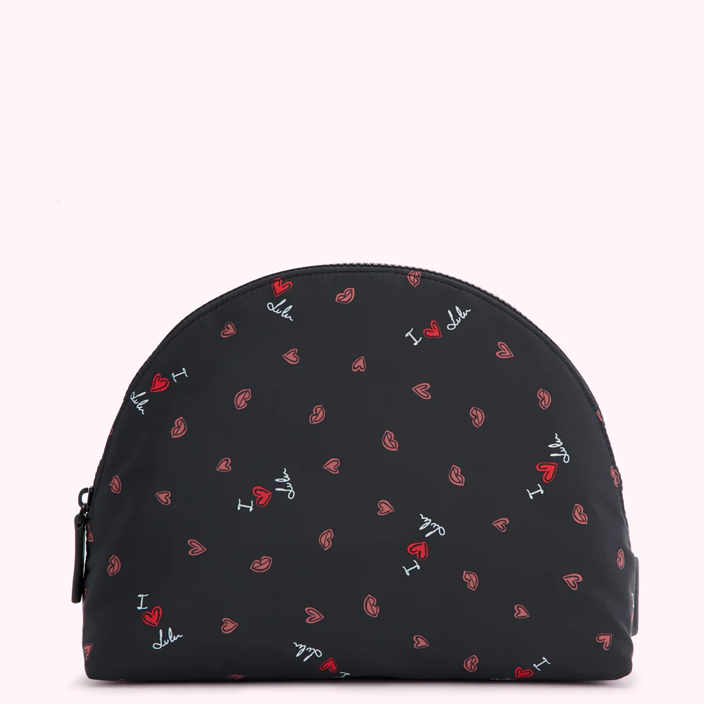 BLACK I LIP LULU CRESCENT WASH BAG