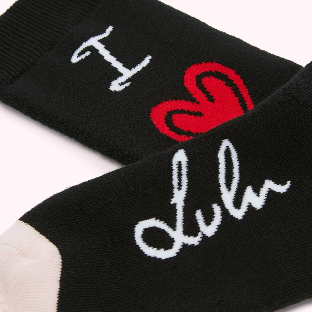 BLACK I LOVE LULU COSY SOCKS - Image 2