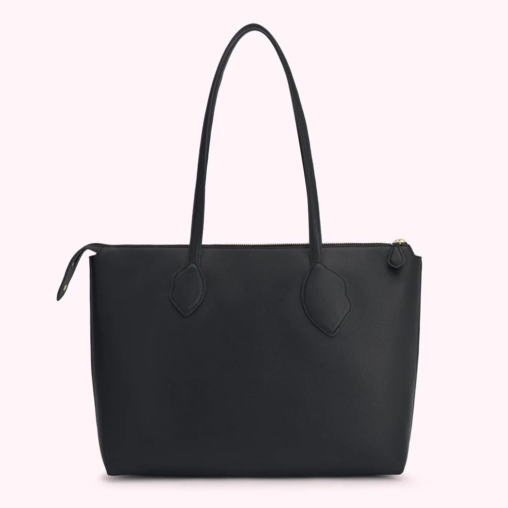 BLACK LARGE DOUBLE LIP SAM TOTE BAG - Image 2