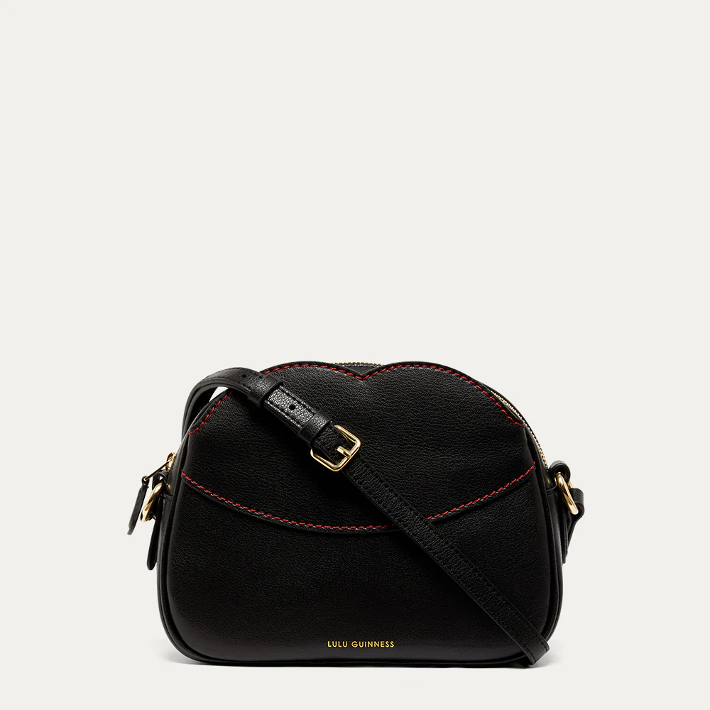 BLACK LEATHER BABY CROSSBODY BAG