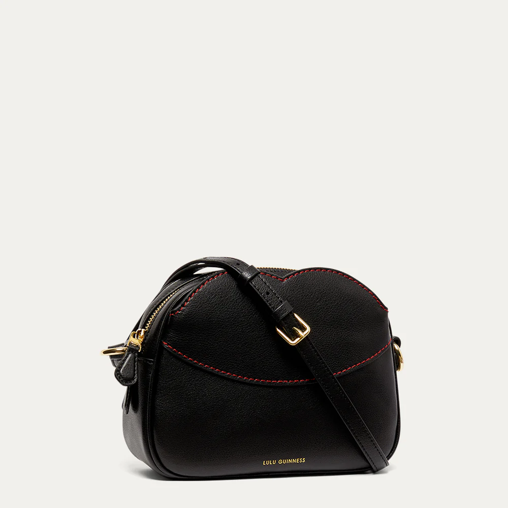 BLACK LEATHER BABY CROSSBODY BAG - Image 2