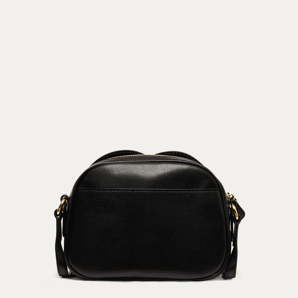 BLACK LEATHER BABY CROSSBODY BAG - Image 3