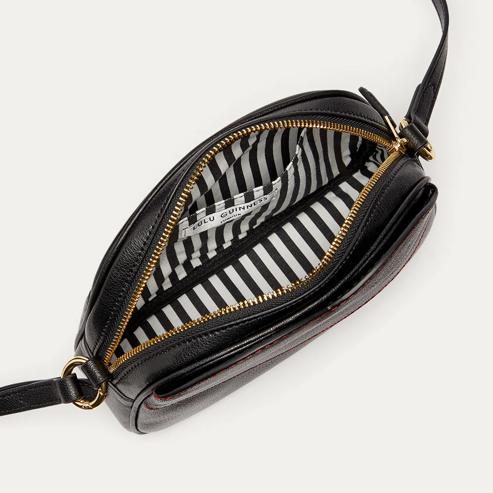 BLACK LEATHER BABY CROSSBODY BAG - Image 4