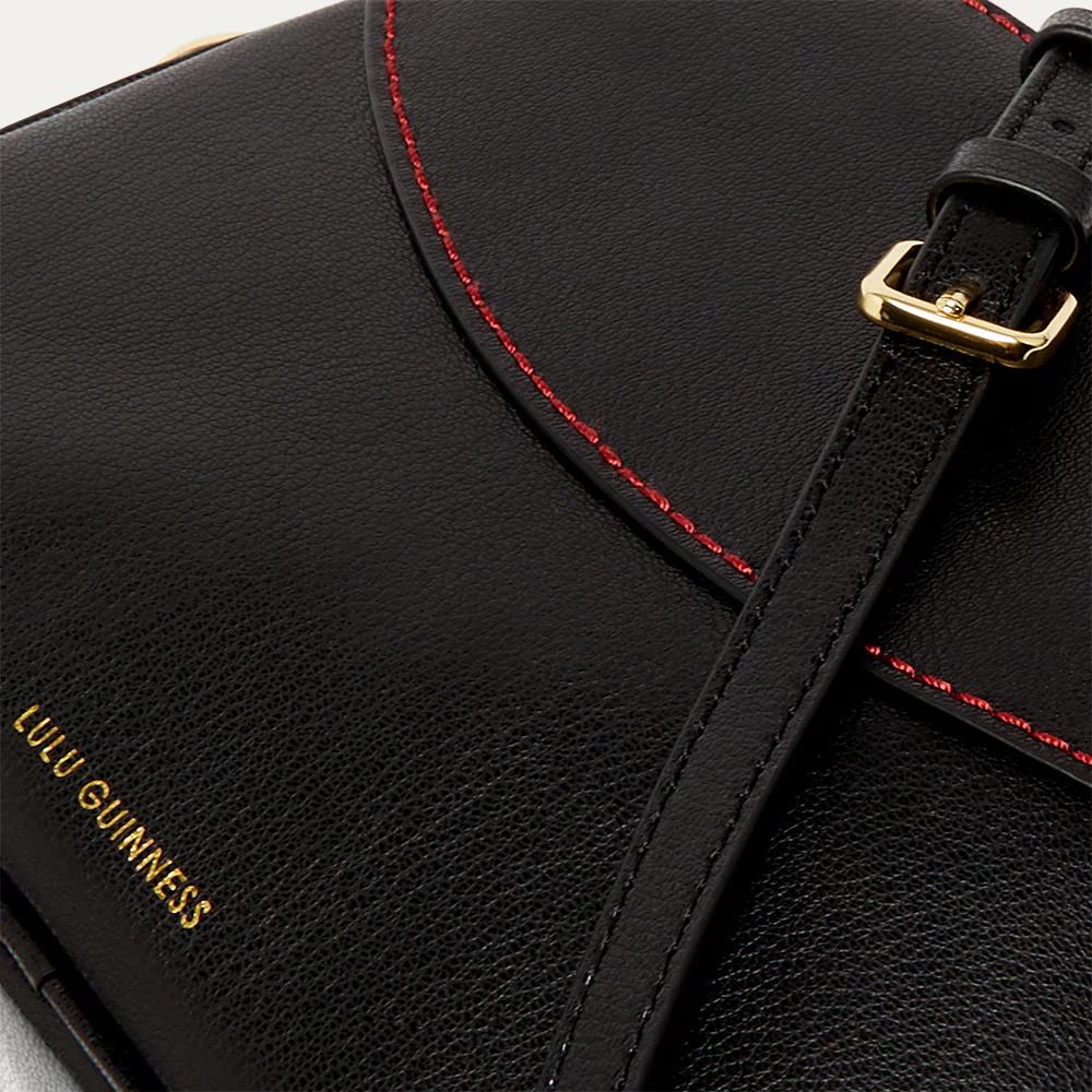 BLACK LEATHER BABY CROSSBODY BAG - Image 5