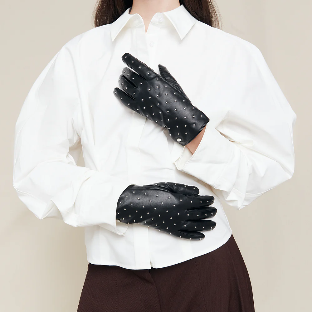 BLACK LEATHER COLE CROSSBODY & NOVA GLOVE SET - Image 9