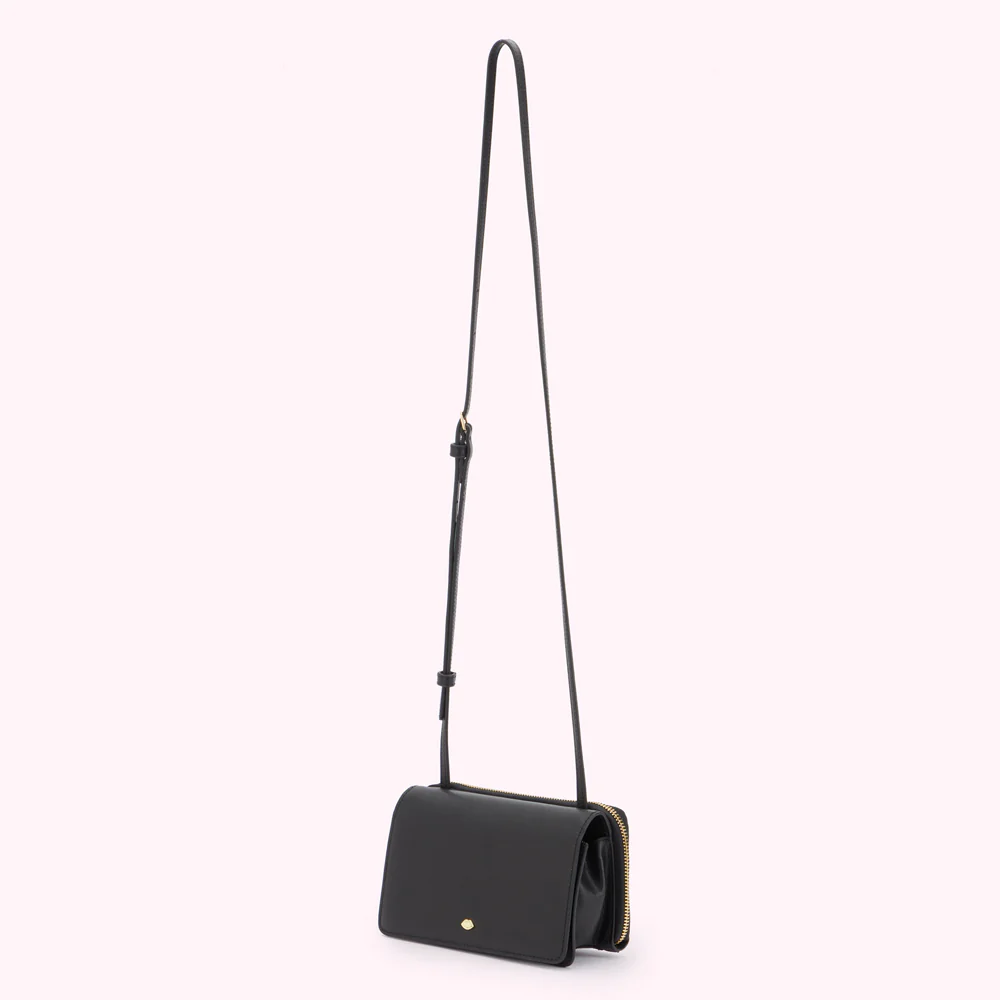 BLACK LEATHER DARIA CROSSBODY BAG - Image 3