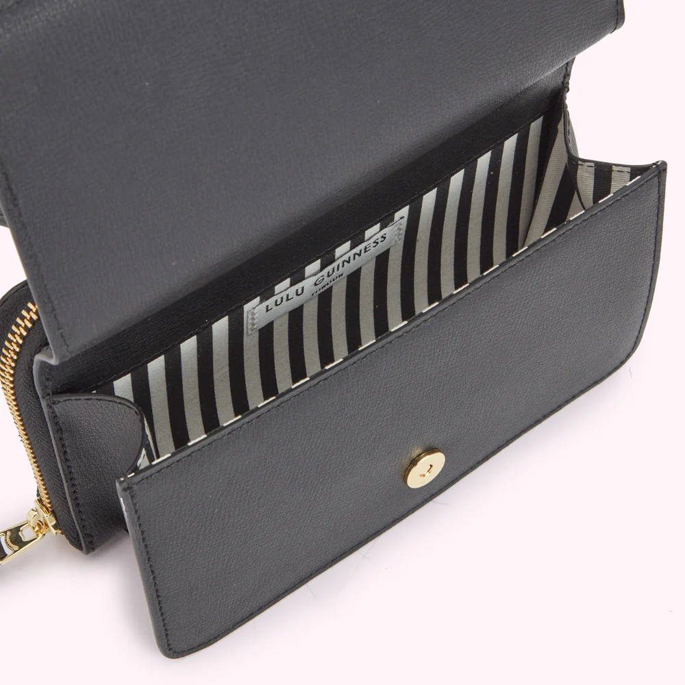 BLACK LEATHER DARIA CROSSBODY BAG - Image 5