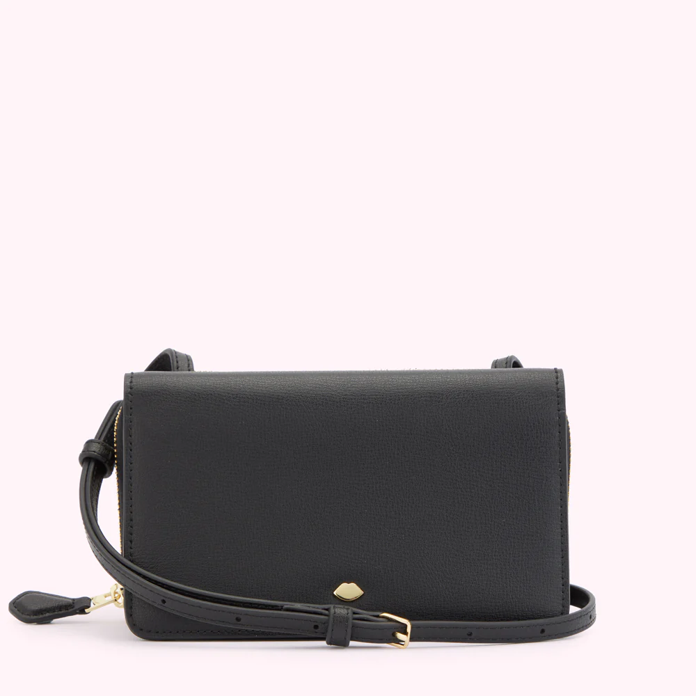 BLACK LEATHER DARIA CROSSBODY BAG - Image 8