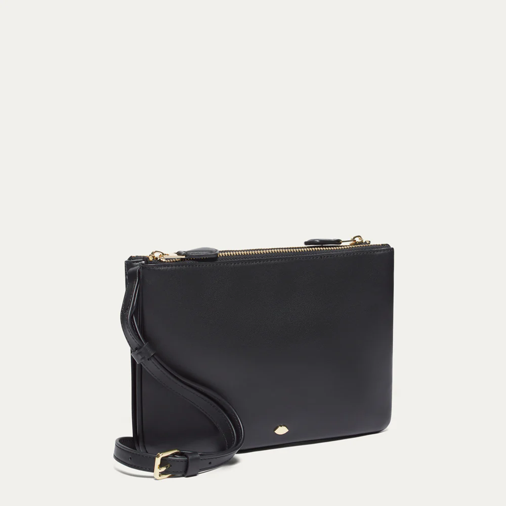 BLACK LEATHER JOLIE CROSSBODY BAG - Image 3