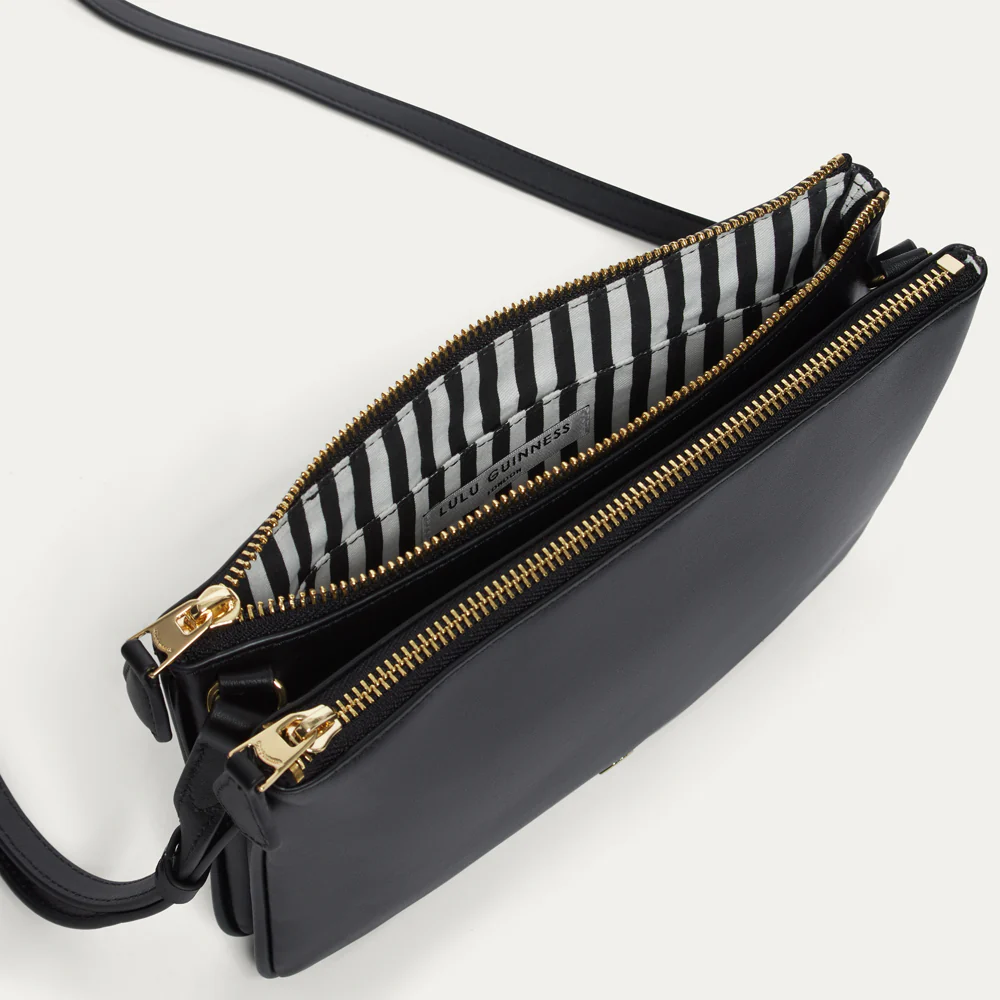 BLACK LEATHER JOLIE CROSSBODY BAG - Image 4