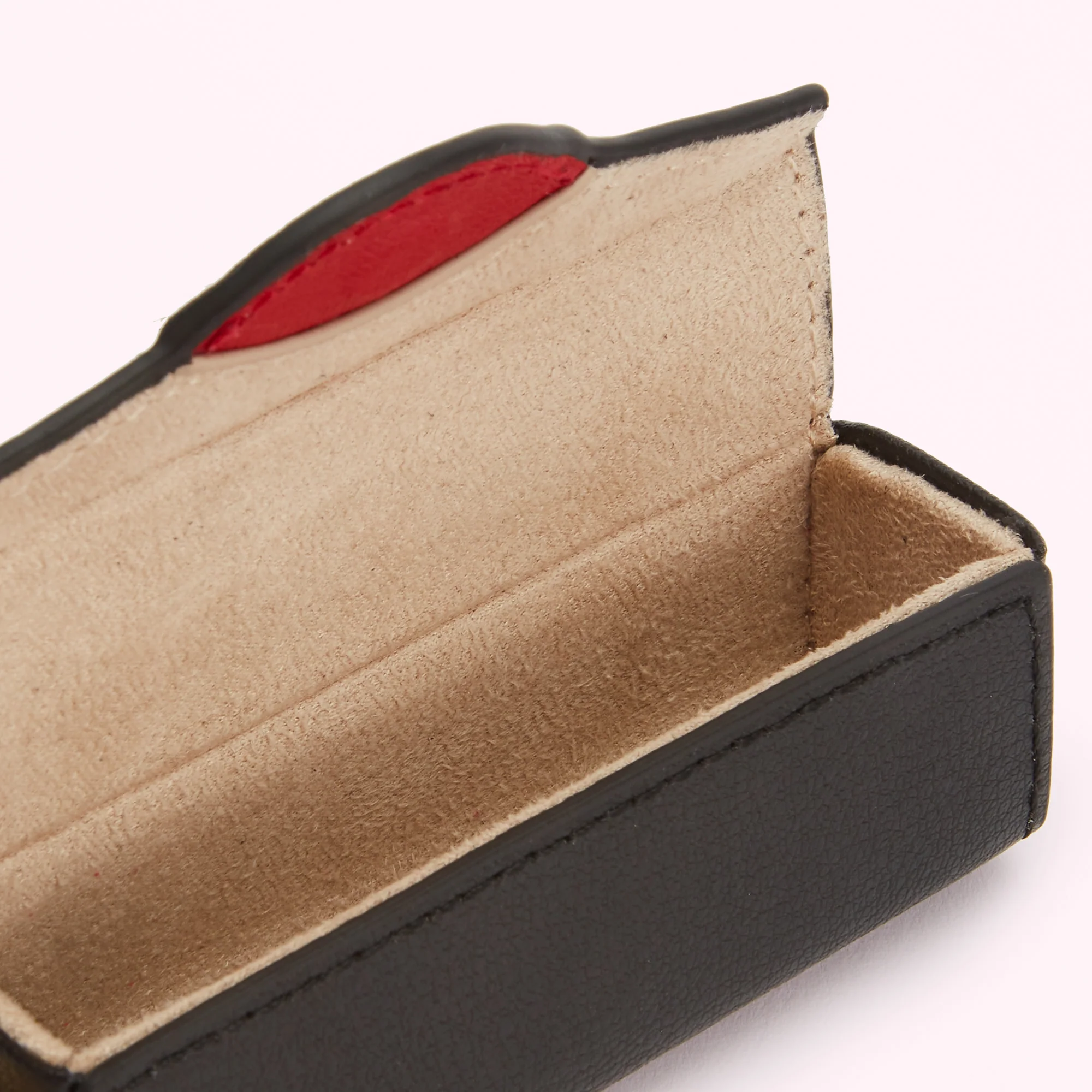 BLACK LEATHER LIPSTICK HOLDER KEYRING - Image 3