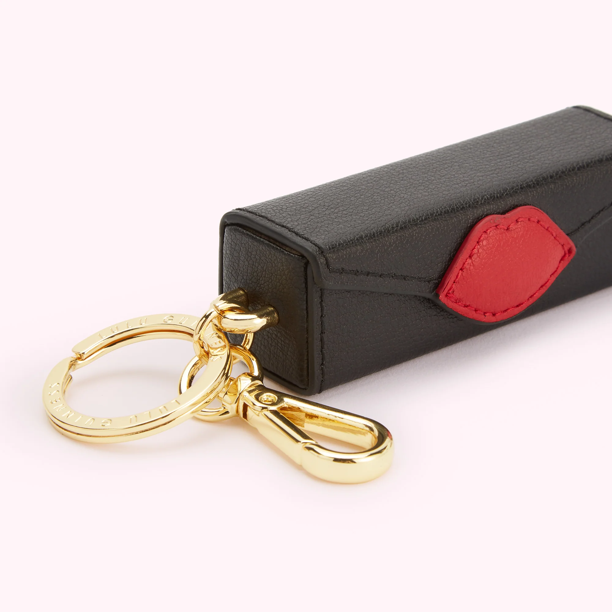 BLACK LEATHER LIPSTICK HOLDER KEYRING - Image 4