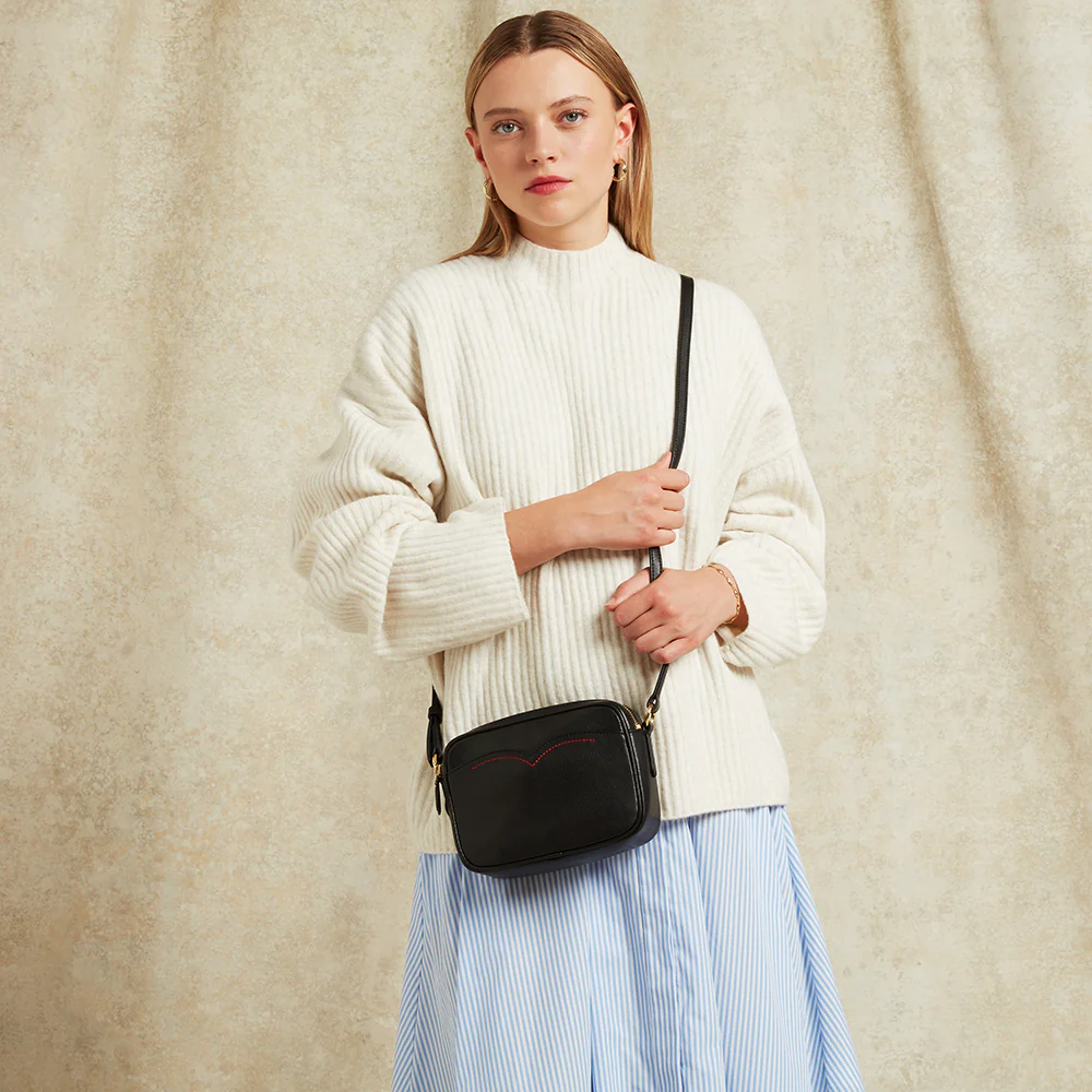 BLACK LEATHER REESE CROSSBODY BAG - Image 6