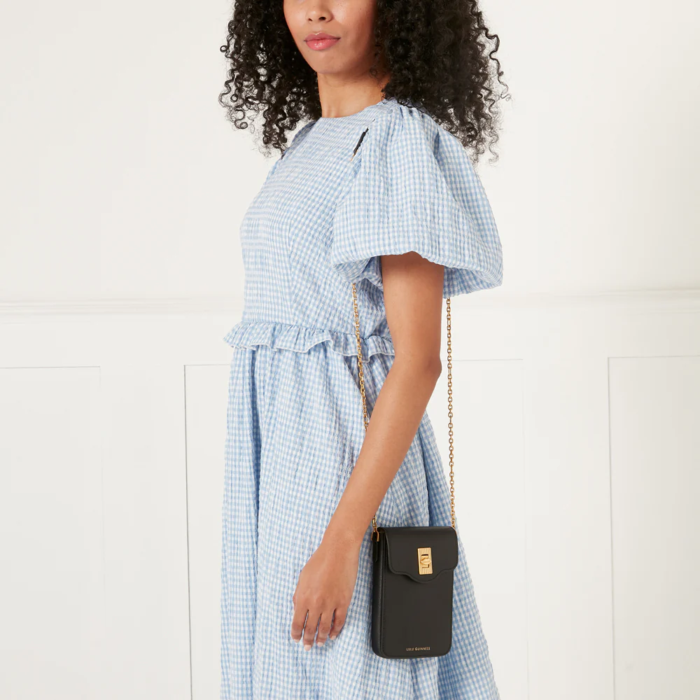 BLACK LEATHER RITA CROSSBODY MINI BAG - Image 6