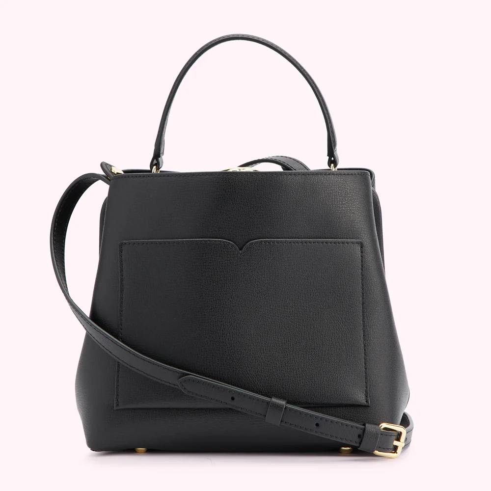 BLACK LEATHER RUBY HANDBAG - Image 2