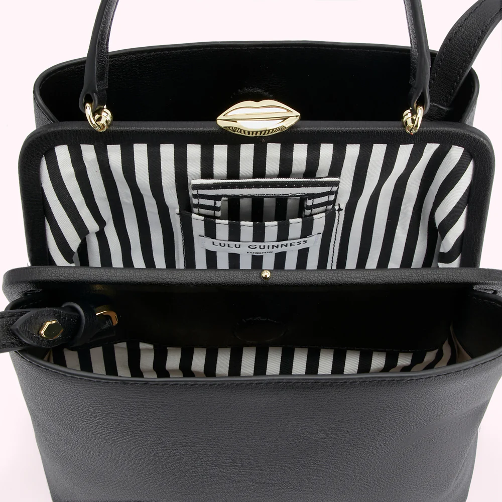 BLACK LEATHER RUBY HANDBAG - Image 3