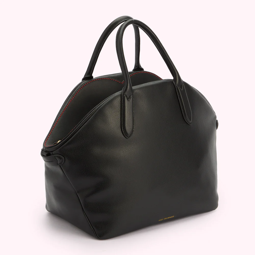 BLACK LEATHER SIMONE TOTE BAG - Image 3