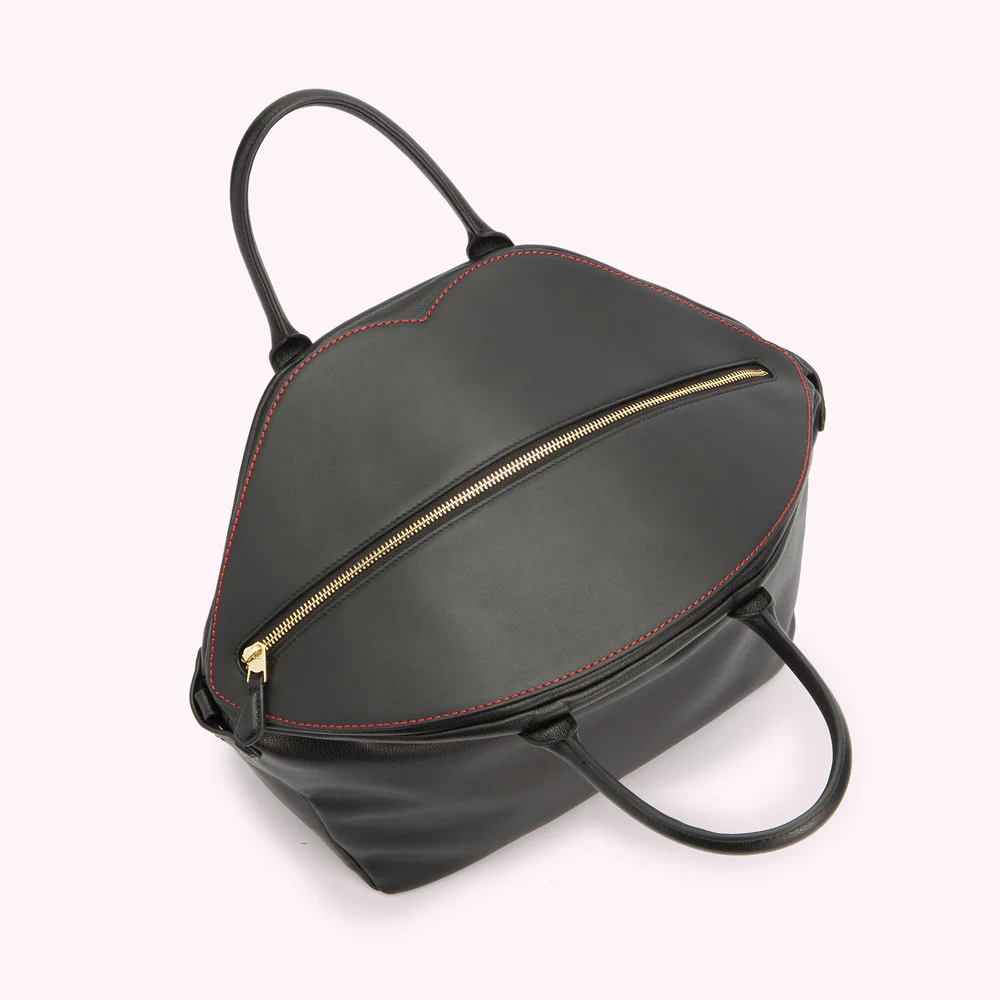 BLACK LEATHER SIMONE TOTE BAG - Image 4