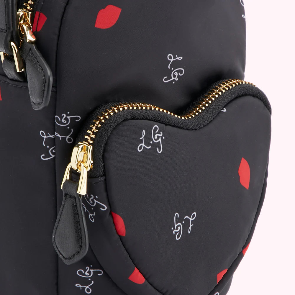 BLACK LG AND LIPS PRINT DAVIS CROSSBODY BAG - Image 4