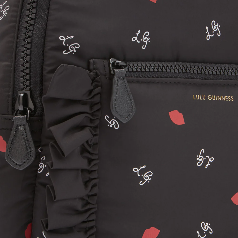 BLACK LG PRINT RUFFLES SADIE BACKPACK - Image 4