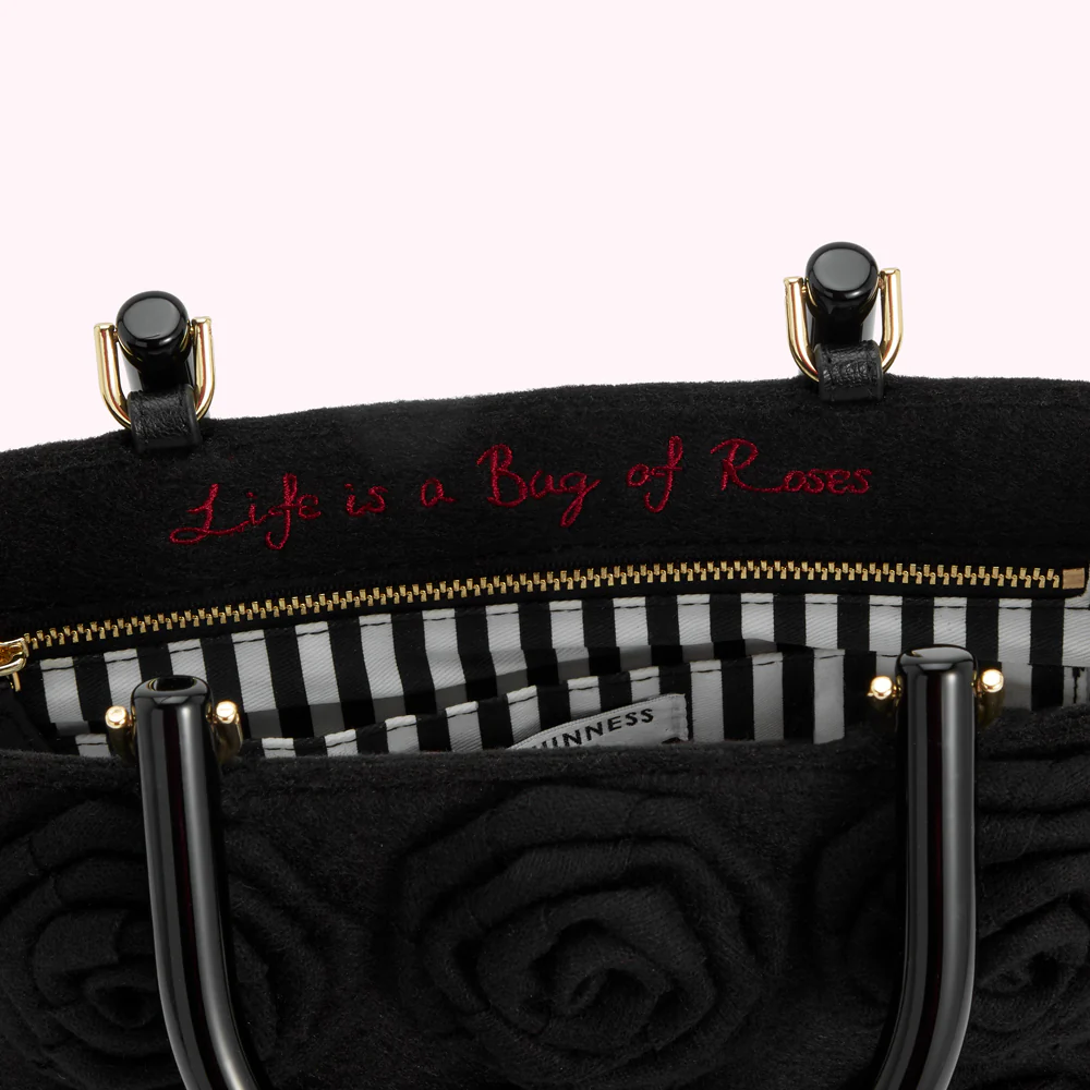 BLACK LIFE IS A BAG OF ROSES BIBI TOTE - Image 3