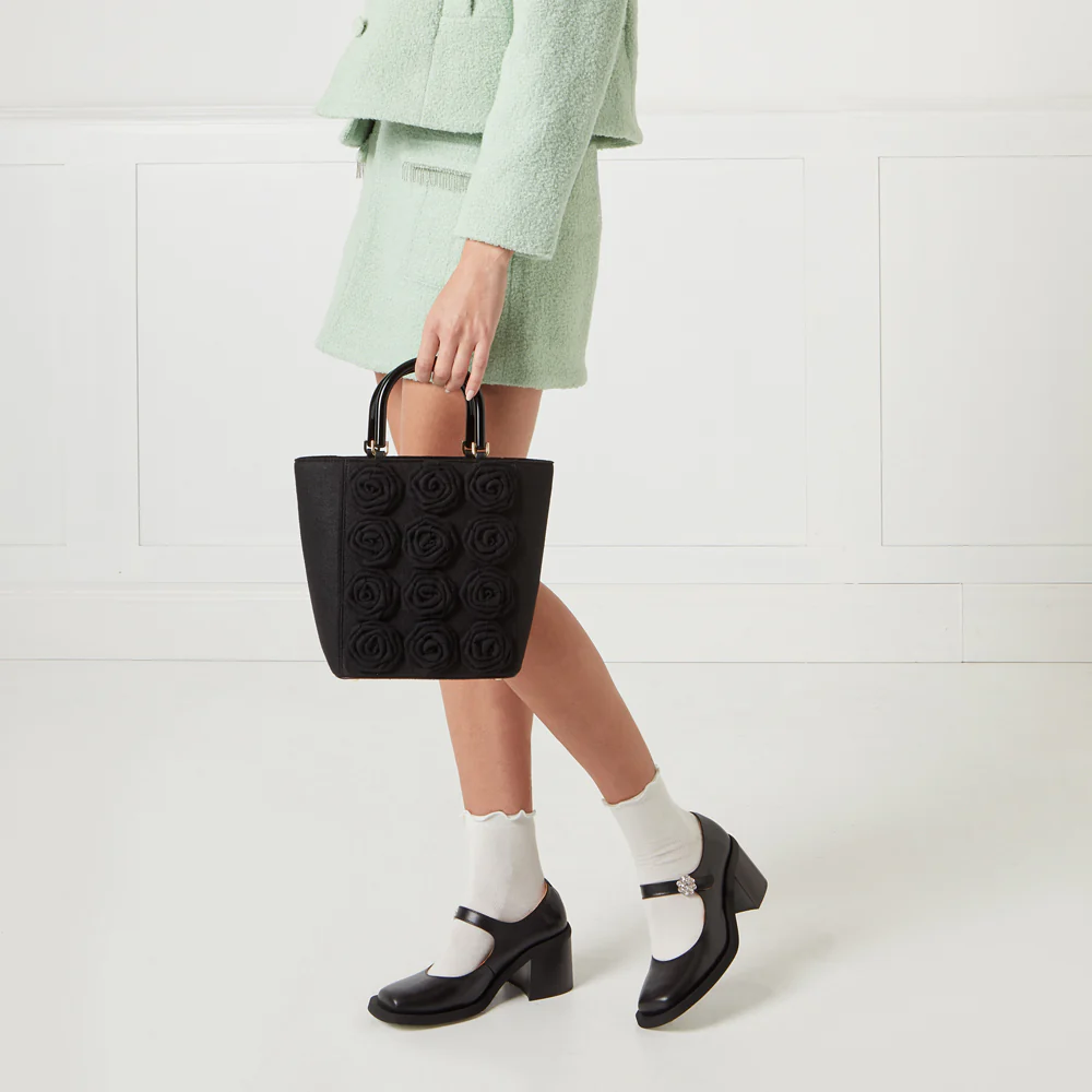 BLACK LIFE IS A BAG OF ROSES BIBI TOTE - Image 5