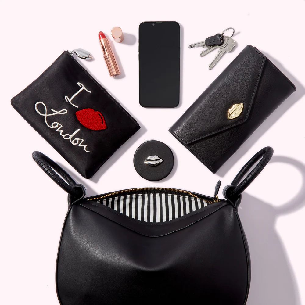 BLACK LILIAN LEATHER MEDIUM CLEO HANDBAG - Image 5