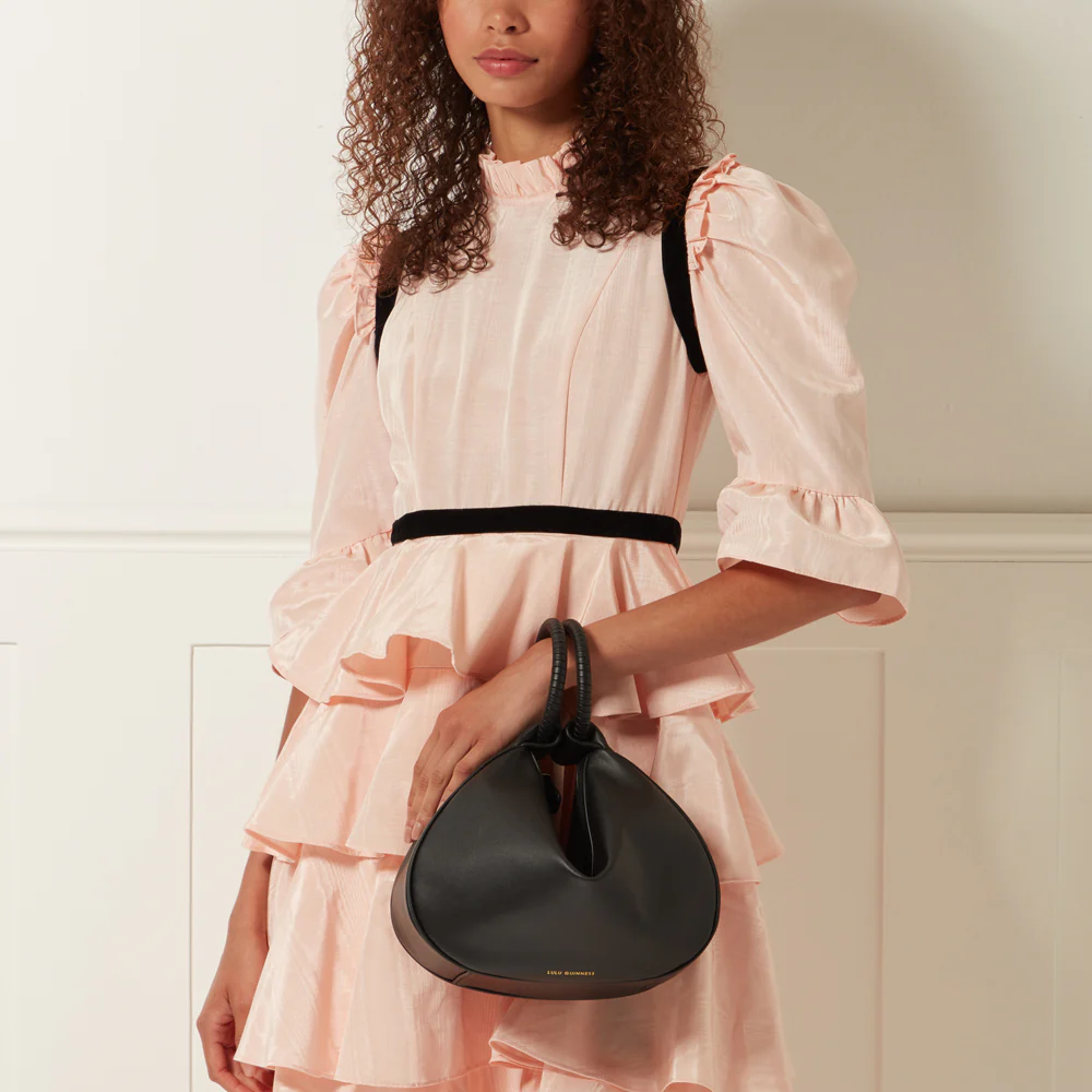 BLACK LILIAN LEATHER MEDIUM CLEO HANDBAG - Image 9