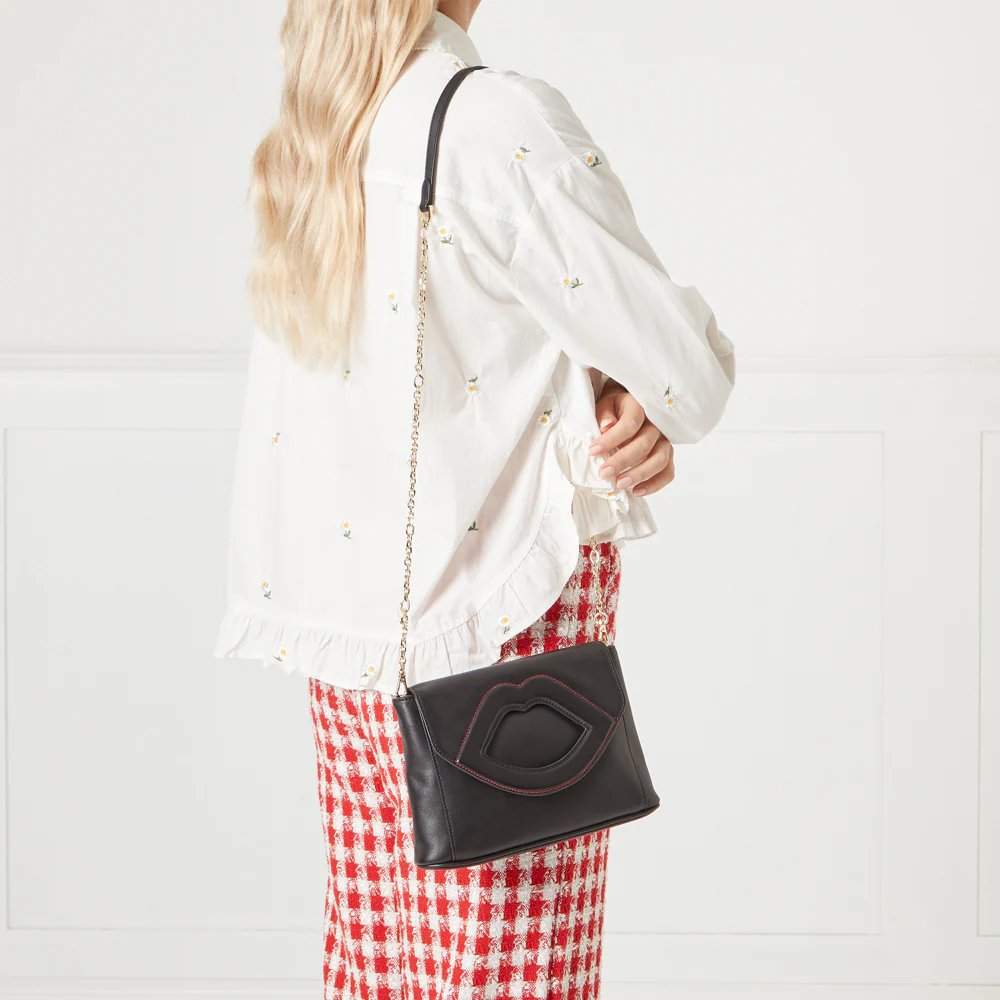 BLACK LIP CUT OUT EMERY CLUTCH BAG - Image 7