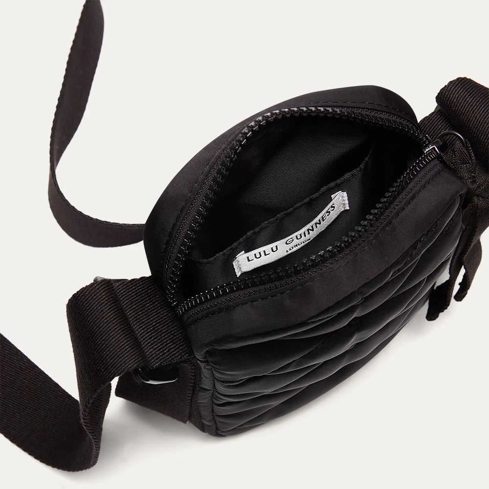 BLACK QUILTED LIP PHONE CROSSBODY BAG - Image 4