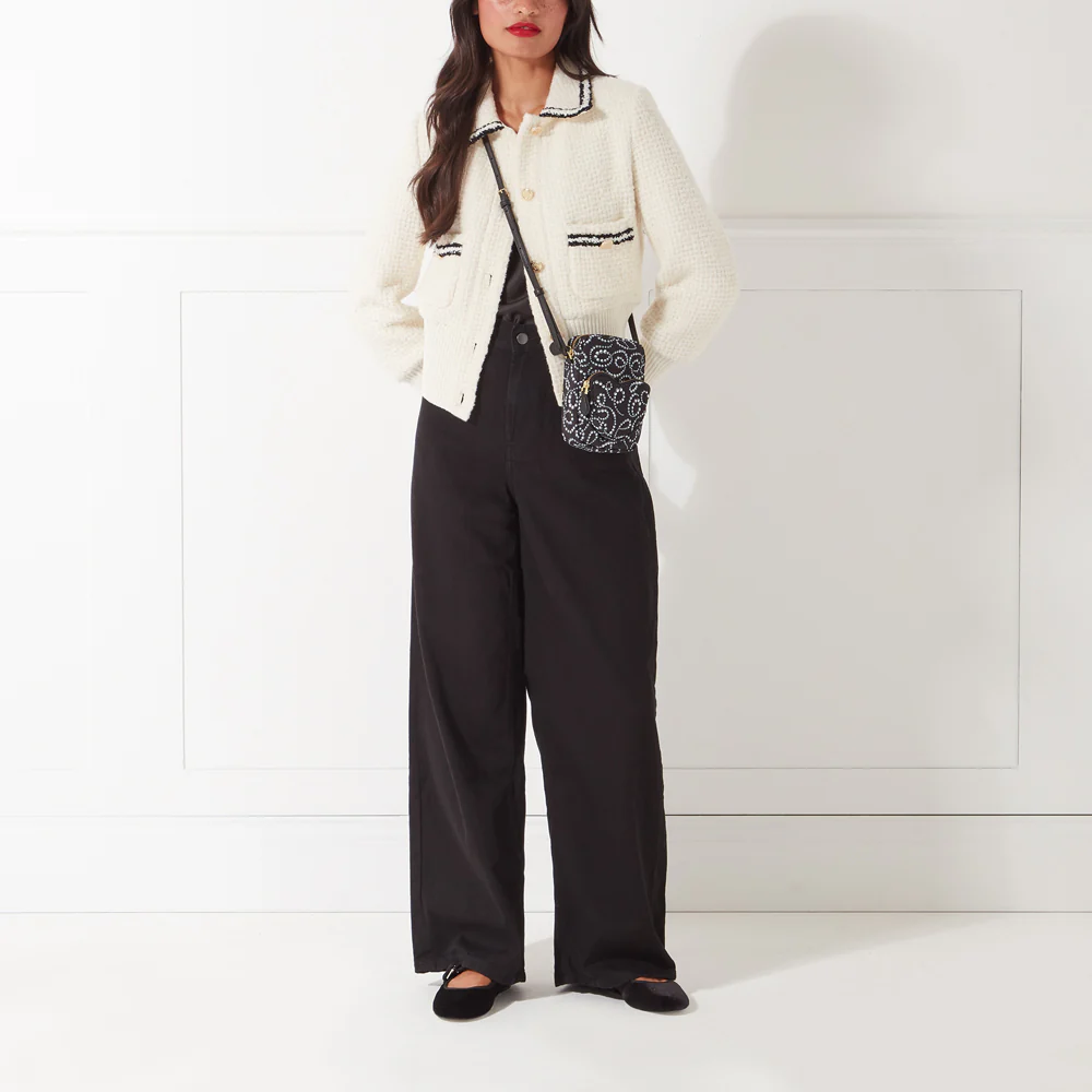 BLACK LULU PEARL DAVIS CROSSBODY BAG - Image 7